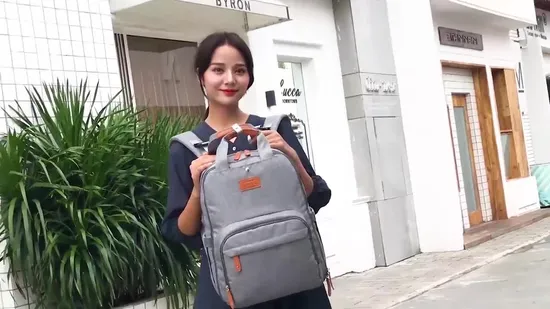 Sh2175 Sac à dos à langer de luxe pour ordinateur portable, sac à dos d'école, sac à dos d'extérieur avec logo personnalisé, sac à dos à langer avec chargeur USB, vente en gros
